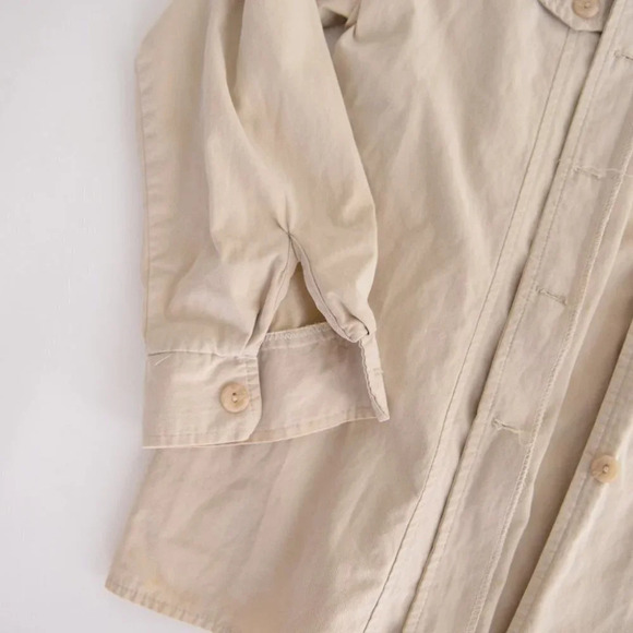 Vintage R&R 100% Cotton  Cream Button Up Long Sleeve Basic dress Top Small - Picture 9 of 14